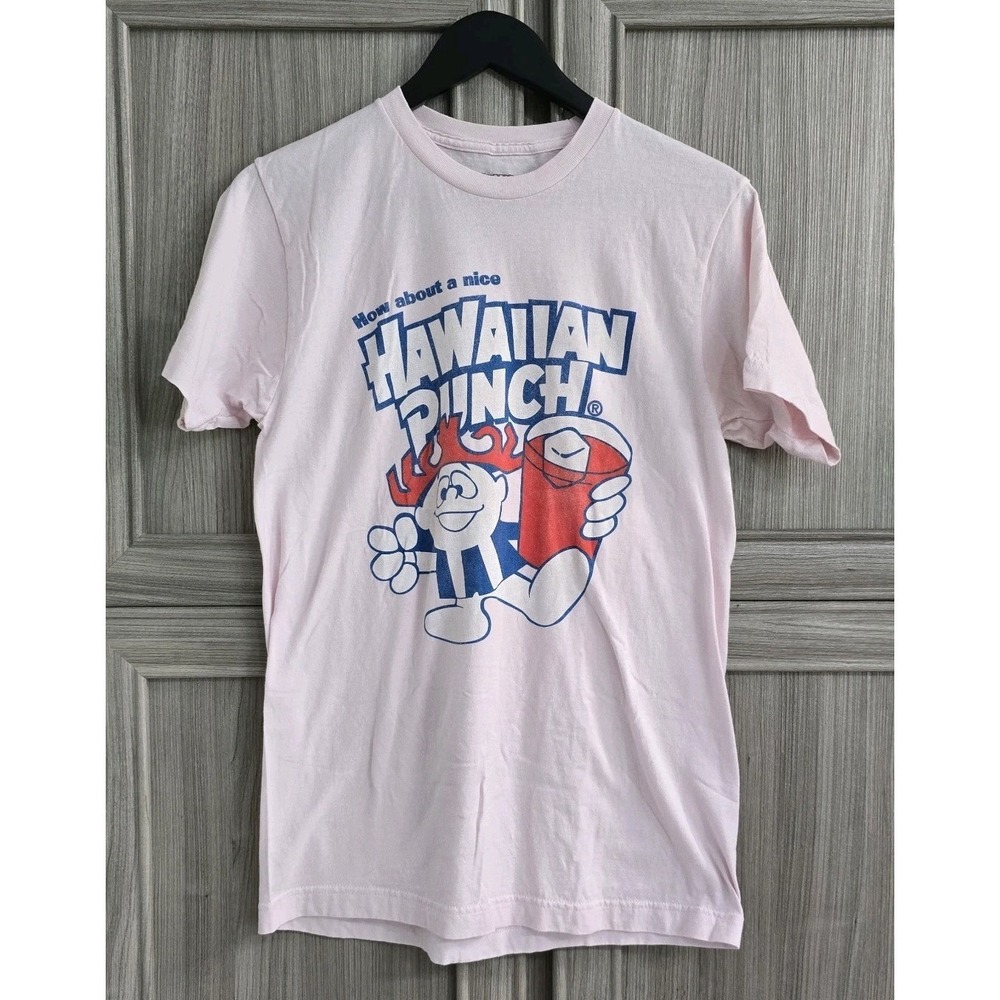 Retro Inspired Hawaiian Punch Mens Tee Shirt Medium Light Pink